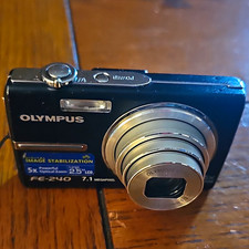 Olympus FE-240 Compact Digital Camera, 7.1MP, 5x Zoom, IS, Black/Silver