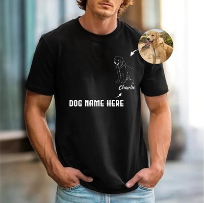 Personalisiertes T-Shirt Hundeleine Kunst - individuelles Haustier Foto & Name - Hundeliebhaber Geschenk