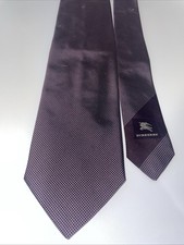 Burberry London 100 Silk Tie Purple Micro Check Woven Italy Luxury Designer