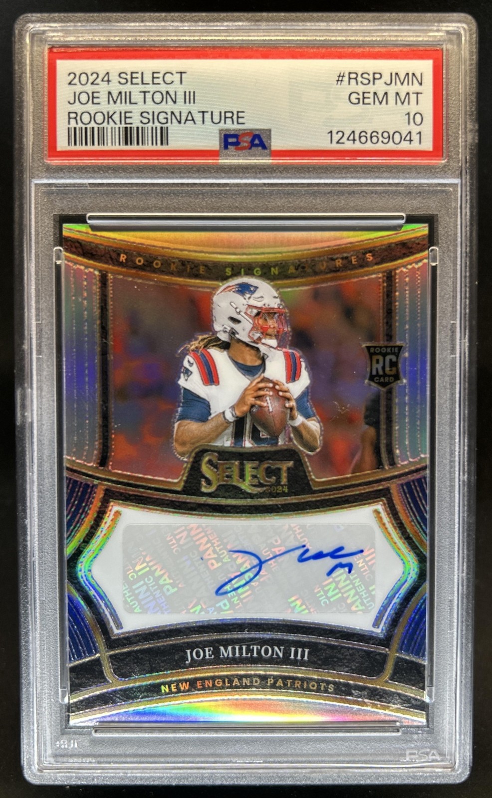 Joe Milton Panini Select Rookie Signatures #RSPJMN Base