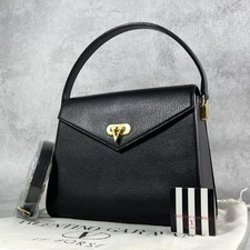 Valentino Garavani Handbag Shoulder Formal Bag 2way Flap Leather Black Authentic