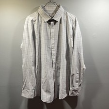 Mizzen  Main Mens XL Trim Performance White Check Long Sleeve Button Up Shirt