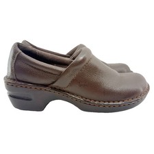 Born Concept Slip-On Comfort Clogs Women's Sz 8 BC6632 Peggy Brown Leather