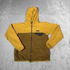 Patagonia Jacket Youth Medium Yellow Micro D Fleece Hooded Full Zip Outdoor