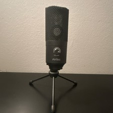 FIFINE USB Computer Microphone Black with Tripod Stand and Volume Control