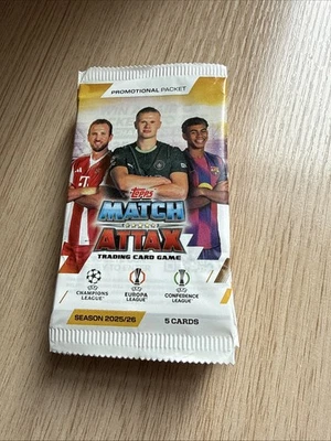 Topps Match Attax UEFA 2025/26 Trading Cards 10 Packs x 5 Cards