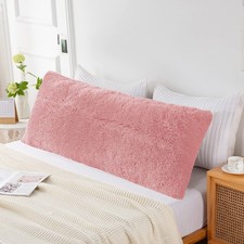 Shaggy Fluffy Body Pillow Cover with Zipper,21x54 Plush Faux Fur Body Pillowc...