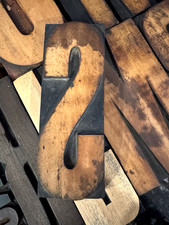 LARGE Wood Letter S Letterpress Print Type Printers Vintage Printing 7" PATINA