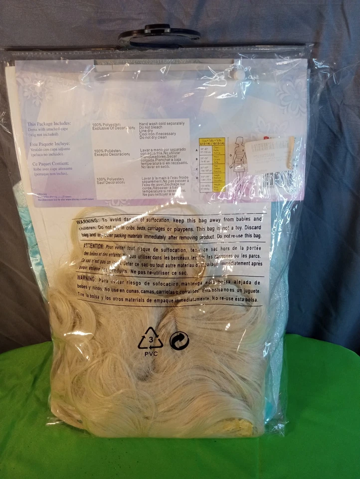 Disfraz para adulto Frozen talla grande 12-14 vestir con vestido y peluca Foto 2 de 3