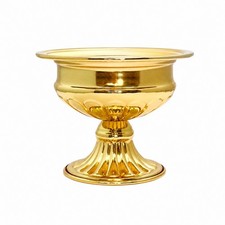 Goldene Metall-Blumenvase mit Sockel Goldfarben f&uuml;r Hochzeit, Wohnraum