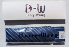 Barry Wang Purple Tie set w/Matching  Handkerchief  & cufflinks New Never Worn