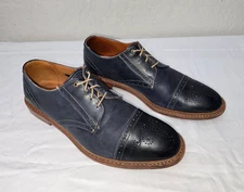 Allen Edmonds Bainbridge Navy Calf Leather Brogue Cap Toe Oxfords Shoes 10 D