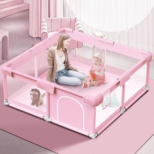 Pink Baby Playpen 50x50 Inches Playpen for Little Princess Play Yards Indoor ...