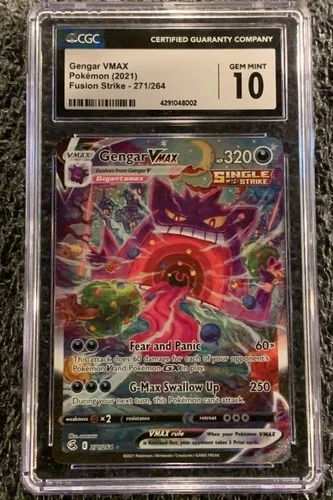 Pokémon Gengar VMAX Fusion Strike Secret Rare Holo 271/264 CGC 10 Alternate Art