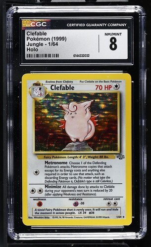 Clefable (Unlimited) graded CGC 8 for sale on eBay