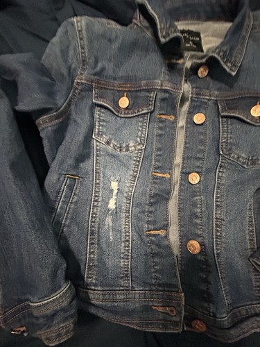 Celebrity Pink Jean Jacket Size XL Youth Girl Blue Denim extra large cropped - Picture 3 of 6
