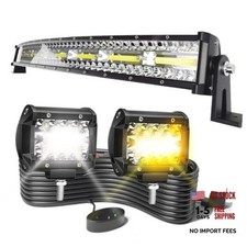 32" LED Light Bar Curved Terrain Vision Triple Row 672W 32" Clear,White