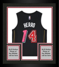 Framed Tyler Herro Miami Heat Signed Black Nike Mixtape Edition Swingman Jersey