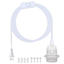 16FT Plug in Pendant Light Cord, Lamp Kit with E26/E27 Light Socket, Hanging Lam