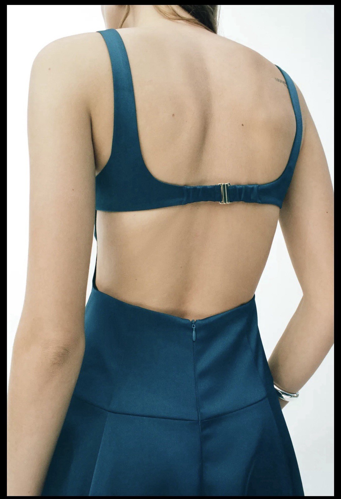 ZARA WOMAN FW25 PUFFBALL MIDI SATIN EFFECT DRESS DUCK GREEN 9591/605 NEW_XS-L thumbnail 12