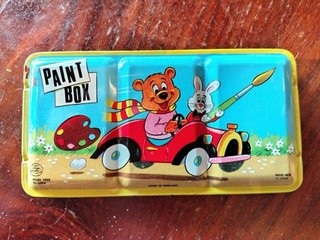 Vintage children’s tin paint / watercolour set box. 1950s–1970s