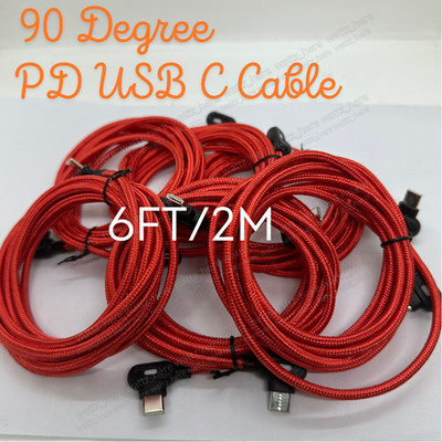 90 Degree 60W USB-C to USB-C PD Fast Charger Cable For Samsung i Phone 15 16 17