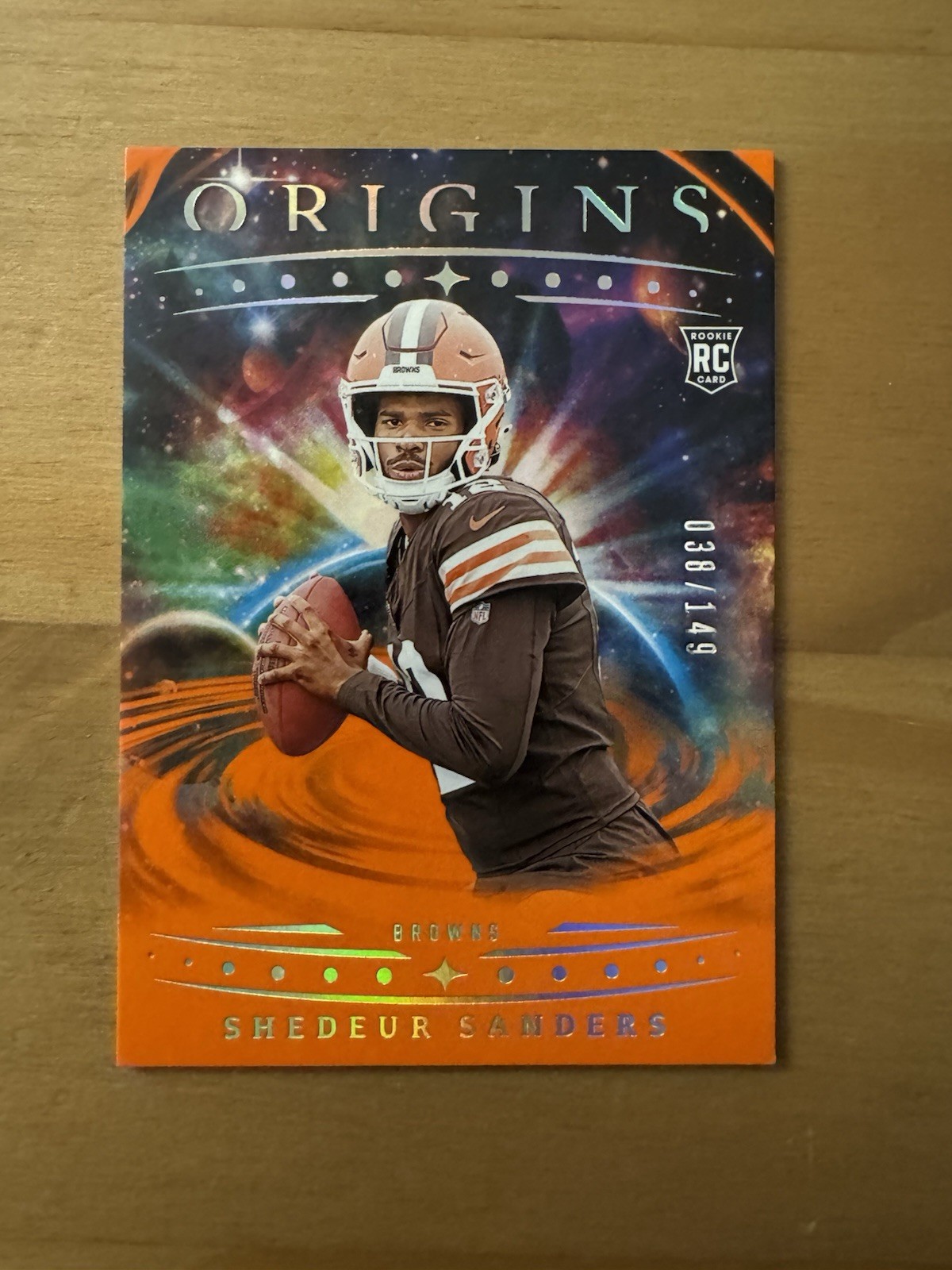 2025 Panini Origins - Shedeur Sanders #107 30/149 Orange Color Match (RC)
