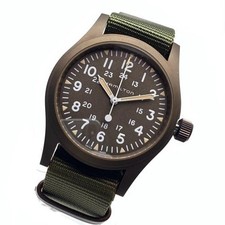 Orologio meccanico Hamilton Khaki Field quadrante verde cinturino tessuto