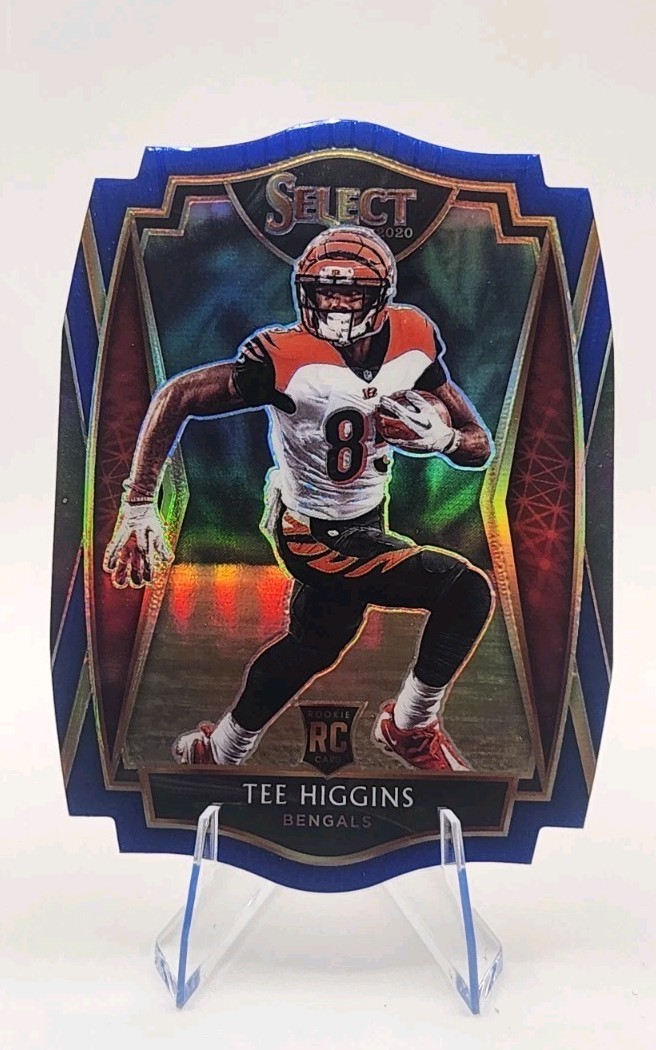 2020 Panini Select - Premier Level Tee Higgins #160 Blue Prizm Die-Cut (RC)