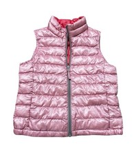 UNIQLO Girls Light Puffer Vest Full Zip Pockets Ballet Pink School Size 7-8