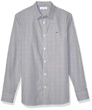 Calvin Klein Mens Striped Long Sleeve Shirt with Pocket Logo in Multi XS