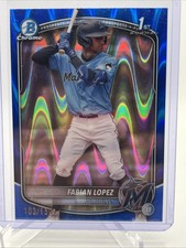 2025 Bowman - Chrome Prospects Fabian Lopez #BCP-19 Blue RayWave Refractor /150