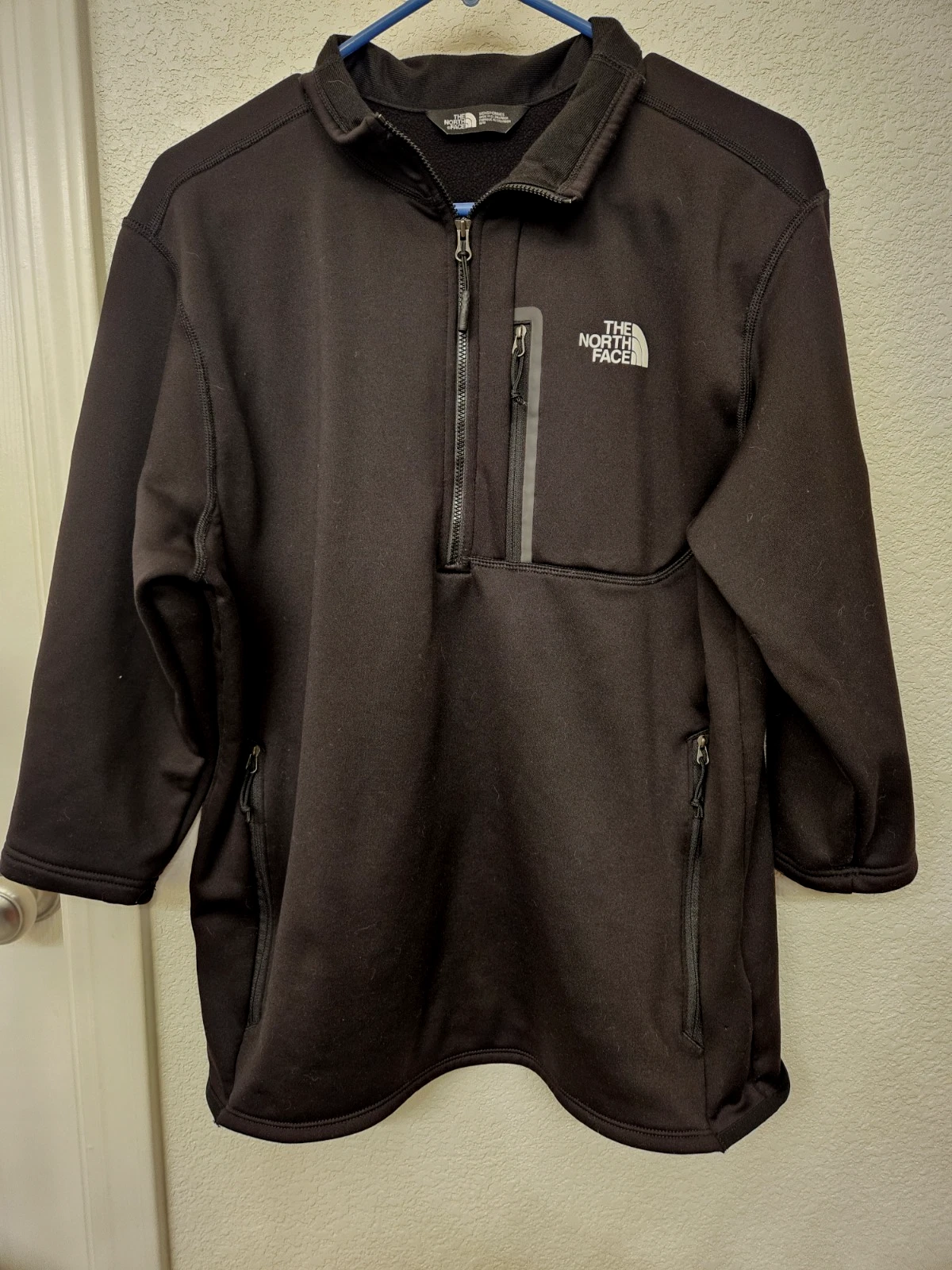 Mens M The North Face Skyline 1/2 Zip Fleece Pullover Jacket Black