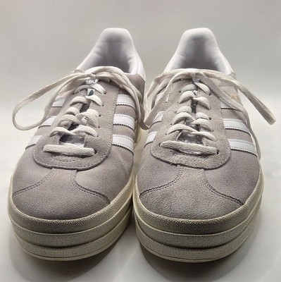 Adidas Gazelle Bold Womens 11/ Mens 10 ''Grey White'' Suede Triple Platform