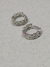 Stainless Steel Braided Huggie Earrings