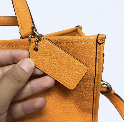 Coach Dempsey borsa a mano in pelle 1959 borsa a tracolla borsa Med Sunbeam arancione - Foto 3 di 7