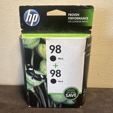 2- HP 98 Black Ink Cartridge Twin Pack C9514FN 140 Brand New Sealed Exp. 2016