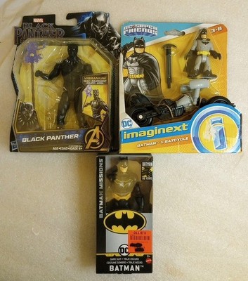 Batman And The Black Panther Vinyl Figures 3 Pc Lot
