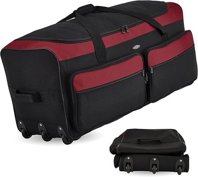 Travelers Club 36" Asgard 3-Wheel Rolling Duffel Bag Red