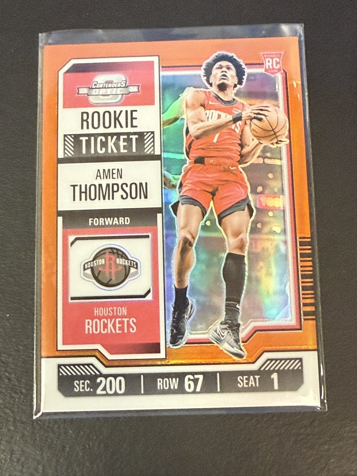 2023 Panini Contenders Optic Amen Thompson #8 Rookie Ticket Orange /49 RC