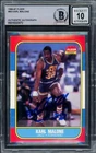 Karl Malone Signed 1986 Fleer RC #68 Utah Jazz Auto GM 10 Beckett