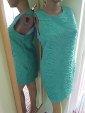 BRAND NEW ASOS CRINKLE GREEN 60S STYLE MINI DRESS SIZE 14 BNWT