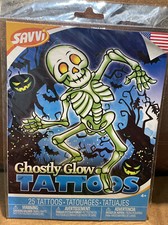 GHOSTLY GLOW TATTOOS SKELETON/MUMMY/SKULL/WITCH  MORE 