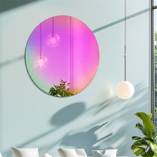 Novelty Iridescent Wall Mirror Smooth Round Oval Accent Mirror Background Decor