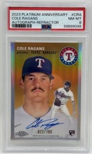 2023 Topps Chrome Platinum Anniversary Cole Ragans Auto Refractor /199 PSA 8
