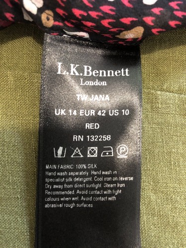 L.K. Bennett | 14 | printed silk georgette | blouse - Picture 7 of 7