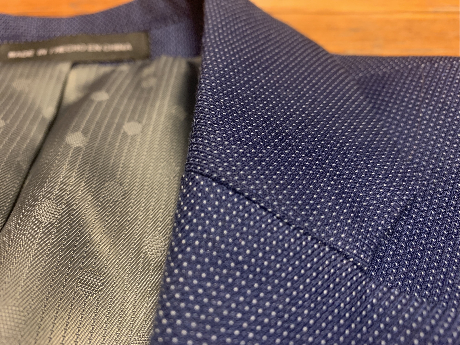 Perry Ellis Blue Slim Fit Medium Pin-Dot 3 Piece Suit Blazer Pants Vest