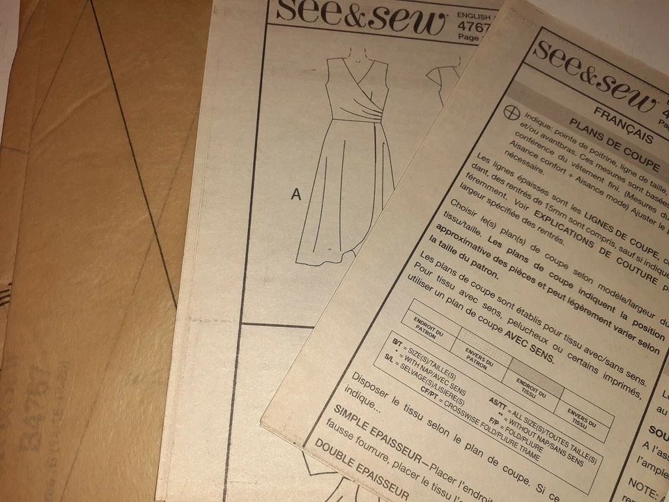 Vestido See & Sew Butterick 4767 cuello en V patrón de costura para mujer 14 16 18 20 UC fácil Foto 4 de 4