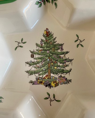 SPODE Christmas Tree Star Dish L/S England - Picture 3 of 7