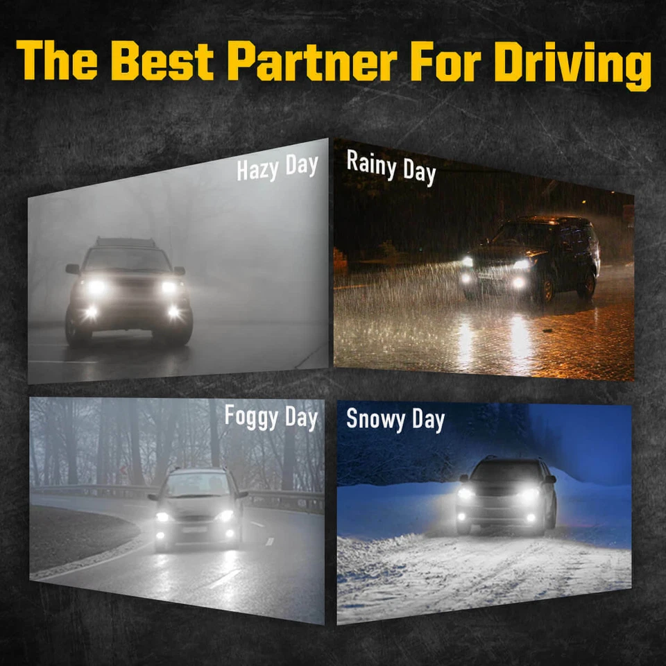 Para Dodge Caliber 2007 2008 2009 6000K Combo 4 piezas faros LED + bombillas antiniebla Foto 3 de 4